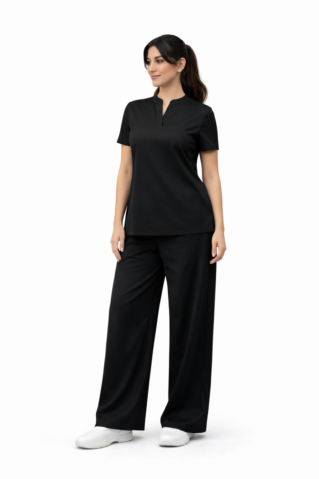 Pijama Quirúrgica Scrub Mujer Pierna Ancha Antifluido Stretch