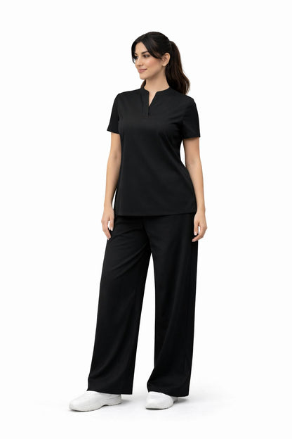Pijama Quirúrgica Scrub Mujer Pierna Ancha Antifluido Stretch