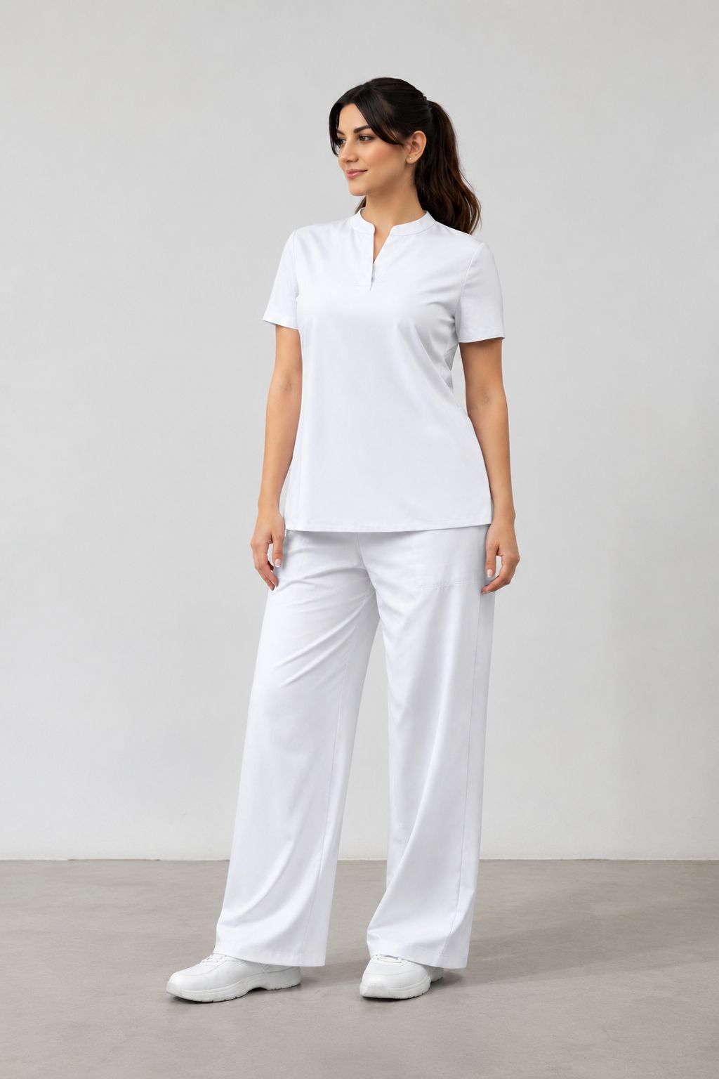 Pijama Quirúrgica Scrub Mujer Pierna Ancha Antifluido Stretch