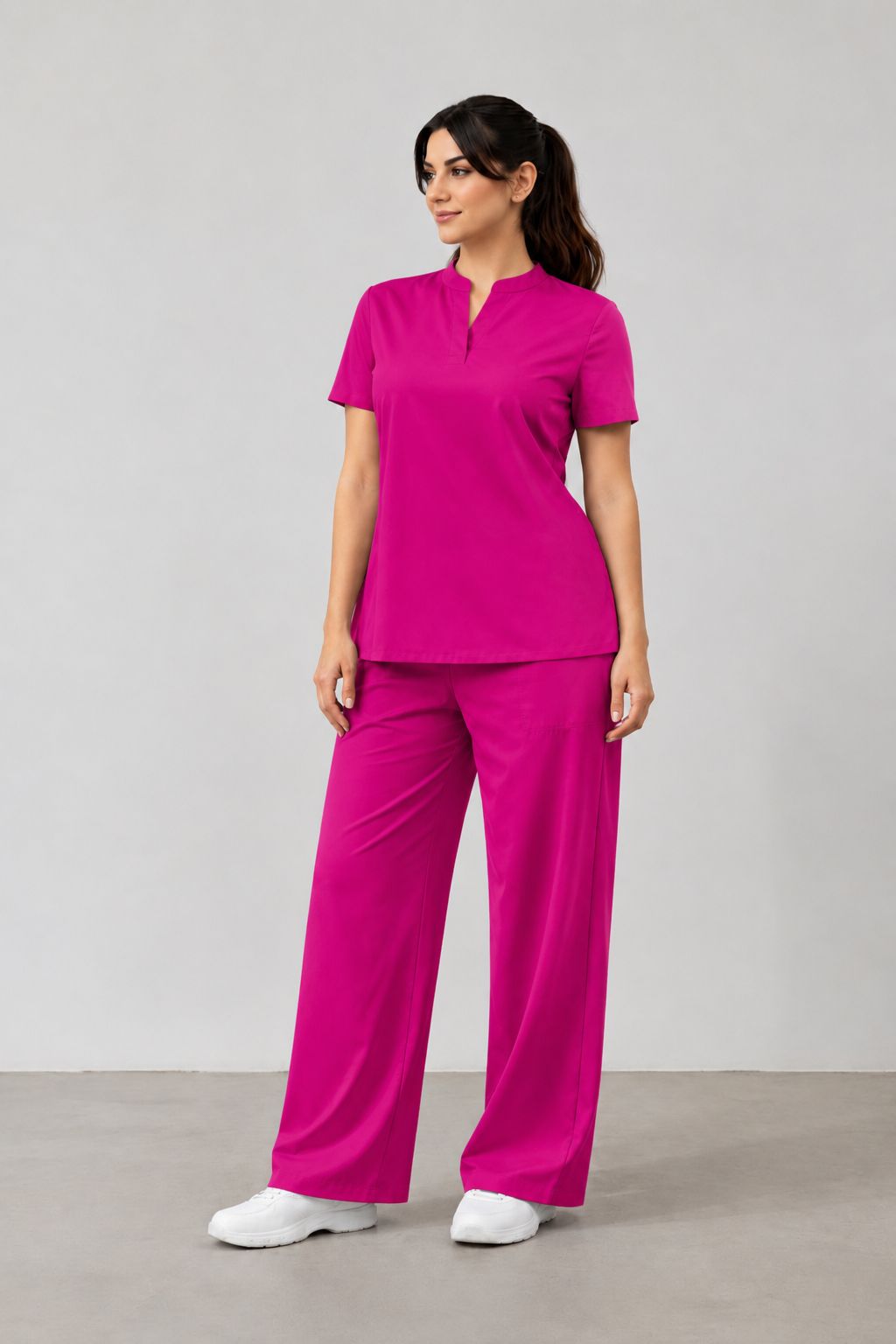 Pijama Quirúrgica Scrub Mujer Pierna Ancha Antifluido Stretch