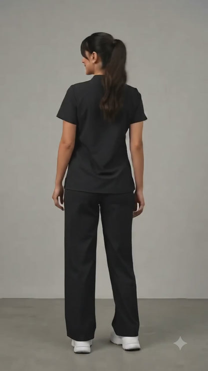 Pijama Quirúrgica Scrub Mujer Pierna Ancha Antifluido Stretch
